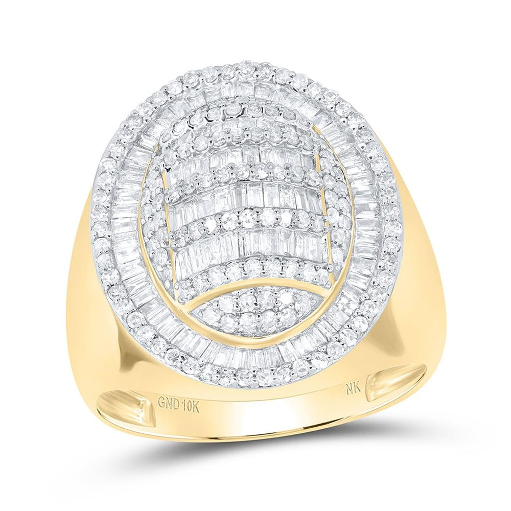 10K Yellow Gold Oval Diamond Ring - 1 1/2 Carat Total Diamond Weight
