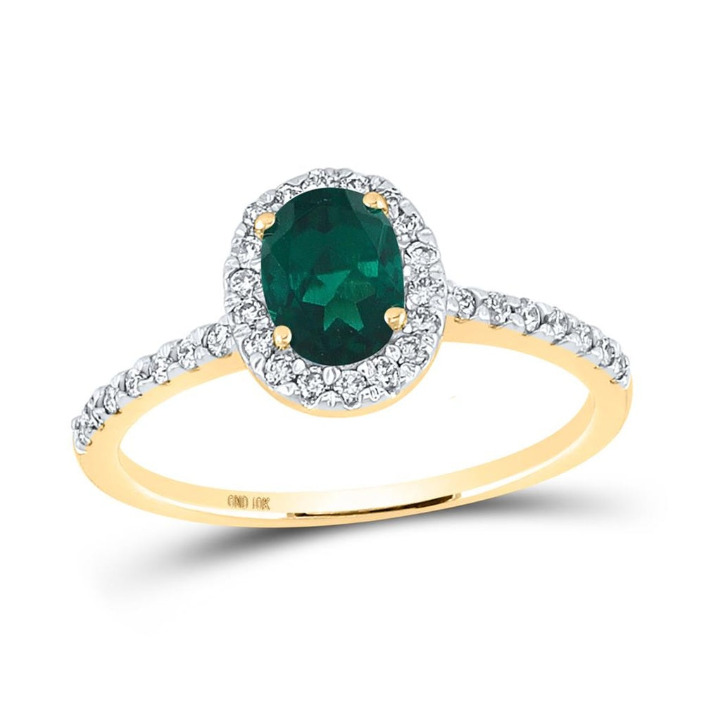 10K Yellow Gold Oval Diamond Ring - 1 Carat Total Gemstone Weight