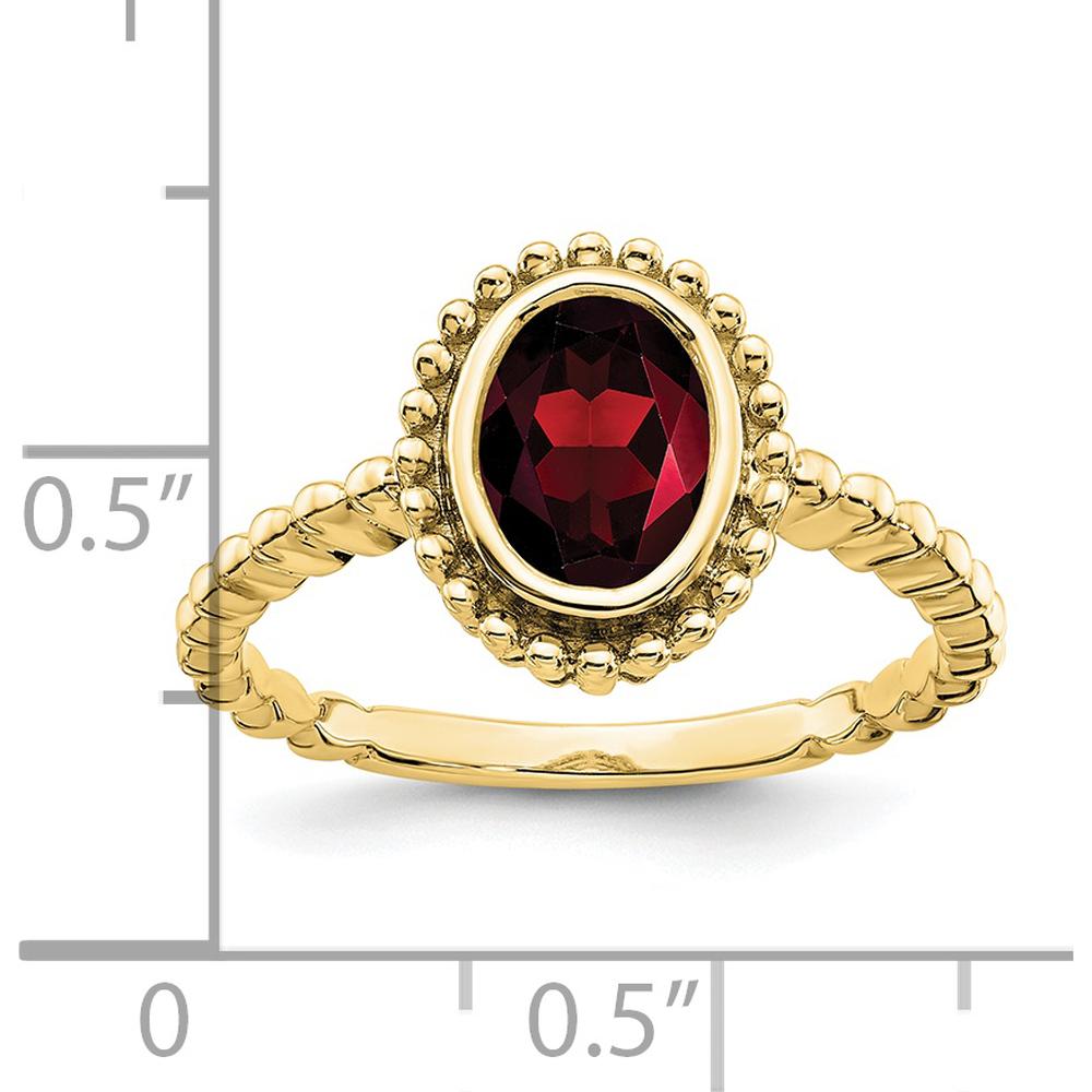 10K Yellow Gold Oval Garnet Ring - 1 Carat Natural Garnet by 0