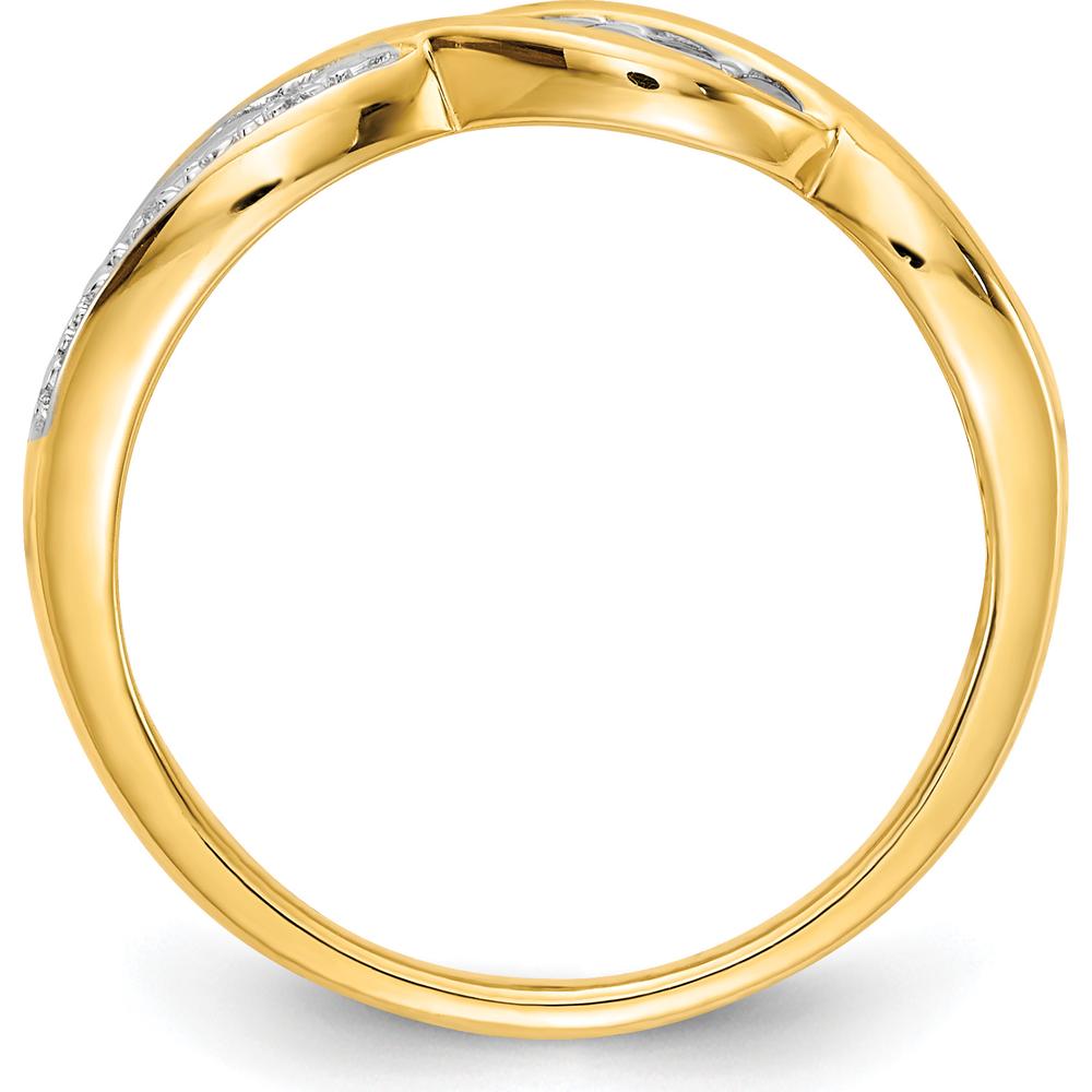 10K Yellow Gold Pave Diamond MOM Ring with Rhodium Accents by 0