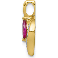 10K Yellow Gold Pendant with Marquise Ruby and Round Diamond Accent - 0.25 Carat Ruby, 0.009 Carat Total Diamond Weight by Lumare Gioia
