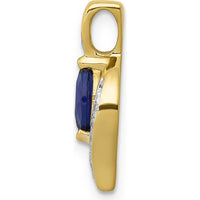 10K Yellow Gold Pendant with Marquise Sapphire and Diamond Accents - 0.29 Carat Sapphire Weight by Lumare Gioia