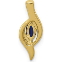 10K Yellow Gold Pendant with Marquise Sapphire and Diamond Accents - 0.29 Carat Sapphire Weight by Lumare Gioia