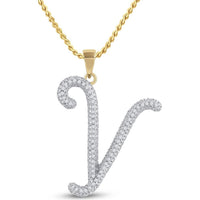 10K Yellow Gold Pendant with Prong-Set Round Diamonds in "Y" Initial - 0.17 Carat Total Diamond Weight