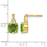 10K Yellow Gold Peridot and Diamond Drop Earrings - 1.94 Carat Total Peridot Weight by Oro Pregiato