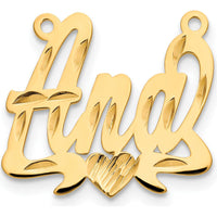 10K Yellow Gold Personalized Heart Pendant with Diamond-Cut Finish - 17mm