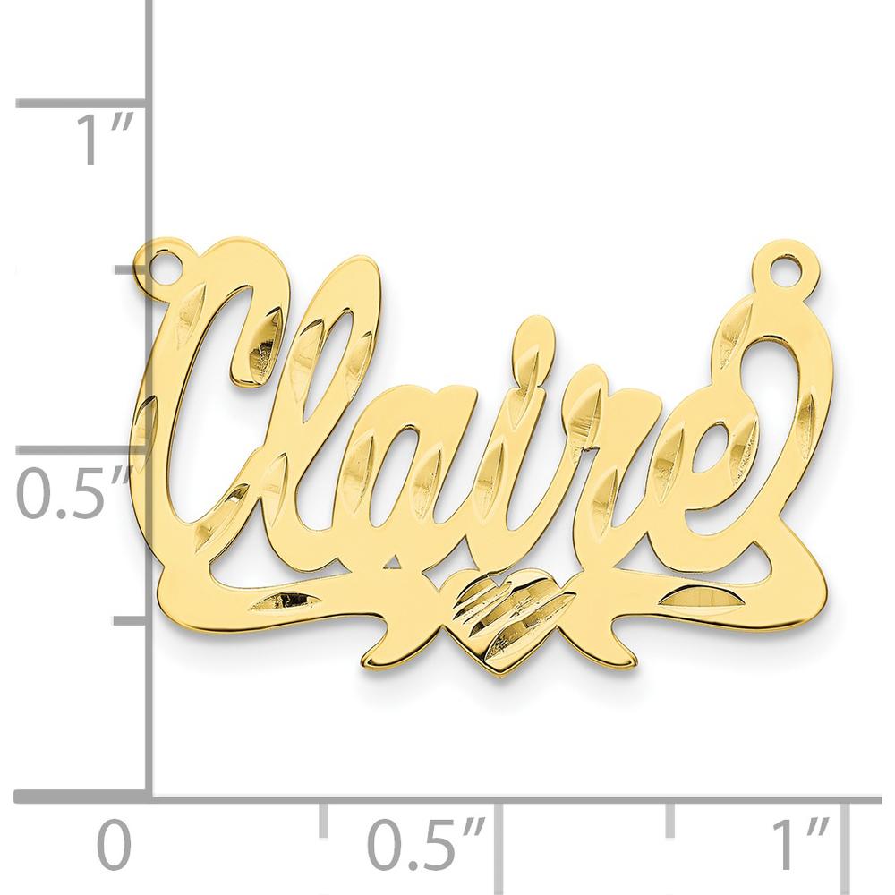 10K Yellow Gold Personalized Heart Pendant with Diamond-Cut Finish - 17mm
