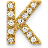 10K Yellow Gold Personalized Letter "K" Charm Pendant with Diamond Accents by Oro Pregiato
