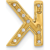10K Yellow Gold Personalized Letter "K" Charm Pendant with Diamond Accents by Oro Pregiato