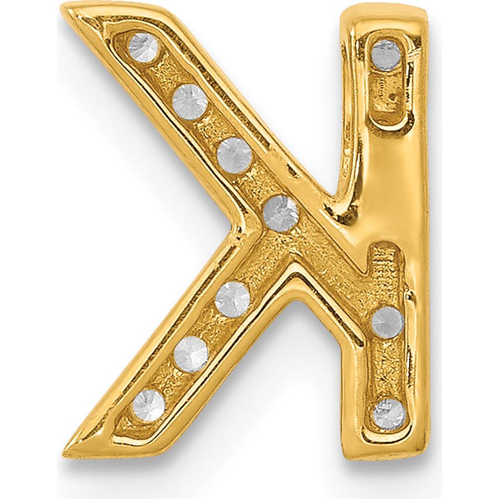 10K Yellow Gold Personalized Letter "K" Charm Pendant with Diamond Accents by Oro Pregiato