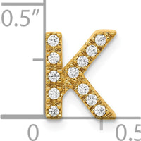 10K Yellow Gold Personalized Letter "K" Charm Pendant with Diamond Accents by Oro Pregiato