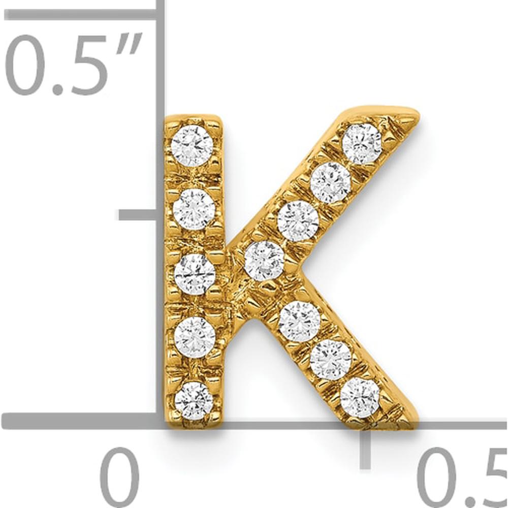 10K Yellow Gold Personalized Letter "K" Charm Pendant with Diamond Accents by Oro Pregiato