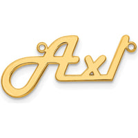 10K Yellow Gold Personalized Name Plate Necklace with Cable Chain - 18"