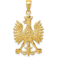 10K Yellow Gold Phoenix Mythological Bird Pendant Charm - Polished Finish