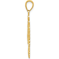 10K Yellow Gold Phoenix Mythological Bird Pendant Charm - Polished Finish