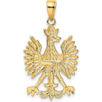10K Yellow Gold Phoenix Mythological Bird Pendant Charm - Polished Finish