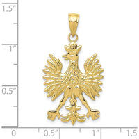 10K Yellow Gold Phoenix Mythological Bird Pendant Charm - Polished Finish