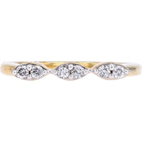 10K Yellow Gold Pinky Ring with Marquise-Set Round Diamonds - 0.14 Carat Total Diamond Weight