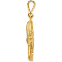 10K Yellow Gold Pisces Zodiac Pendant Charm - Polished Finish