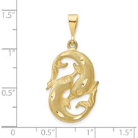 10K Yellow Gold Pisces Zodiac Pendant Charm - Polished Finish