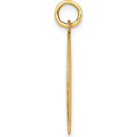 10K Yellow Gold Plain Circular Engravable Disc Charm - 20.7mm