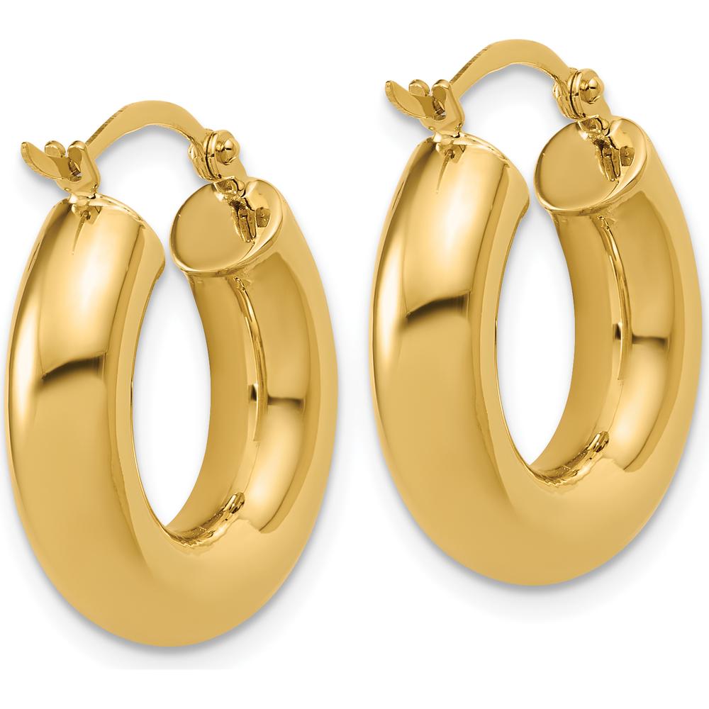 10K Yellow Gold Polished 20mm Hoop Earrings - Lightweight Design