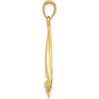 10K Yellow Gold Polished 2D Sailboat Pendant - Nautical Charm for Ocean Lovers