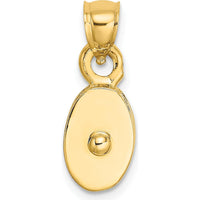 10K Yellow Gold Polished 3D Moveable Pulley Charm Pendant