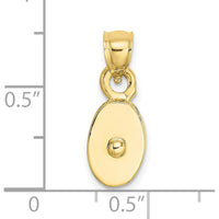 10K Yellow Gold Polished 3D Moveable Pulley Charm Pendant