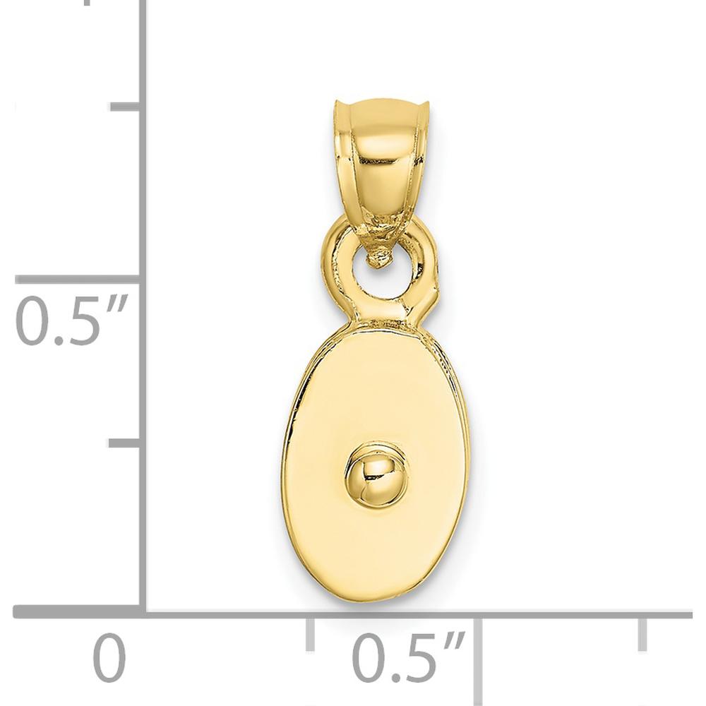 10K Yellow Gold Polished 3D Moveable Pulley Charm Pendant