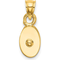 10K Yellow Gold Polished 3D Moveable Pulley Charm Pendant
