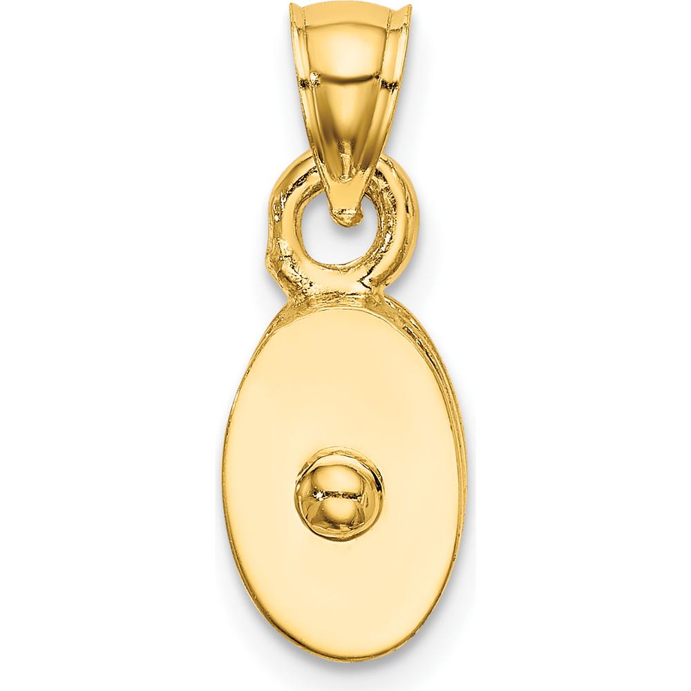 10K Yellow Gold Polished 3D Moveable Pulley Charm Pendant