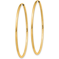 10K Yellow Gold Polished 40.5mm Endless Hoop Earrings