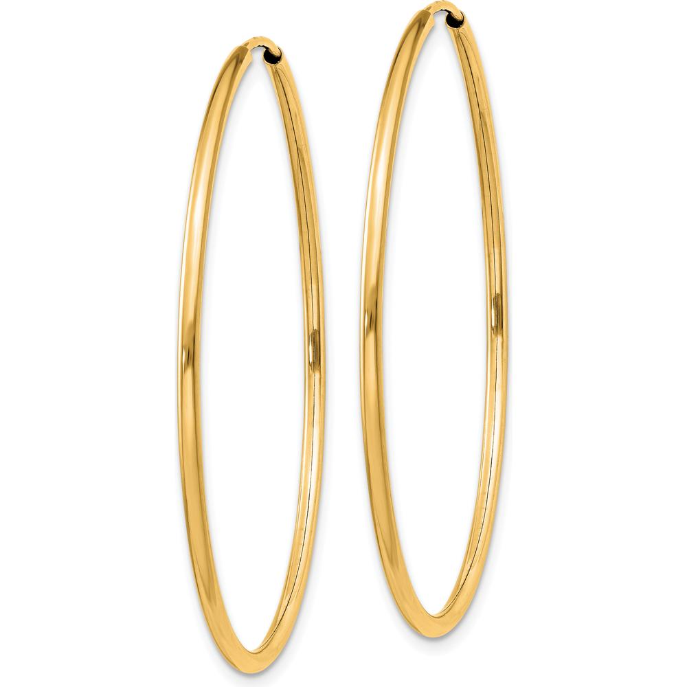 10K Yellow Gold Polished 40.5mm Endless Hoop Earrings