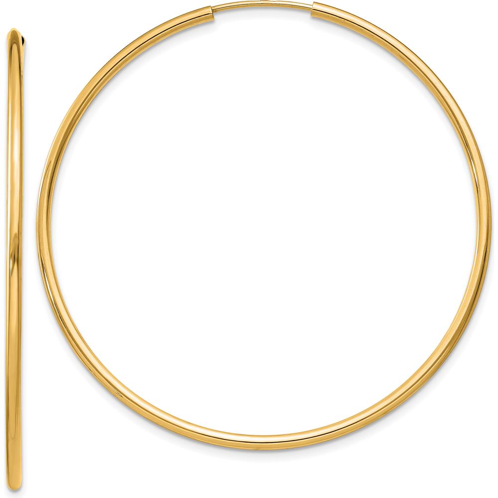 10K Yellow Gold Polished 45.5mm Endless Hoop Earrings - Timeless Luxury