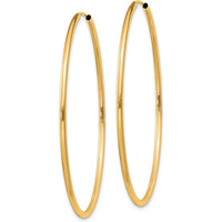 10K Yellow Gold Polished 45.5mm Endless Hoop Earrings - Timeless Luxury
