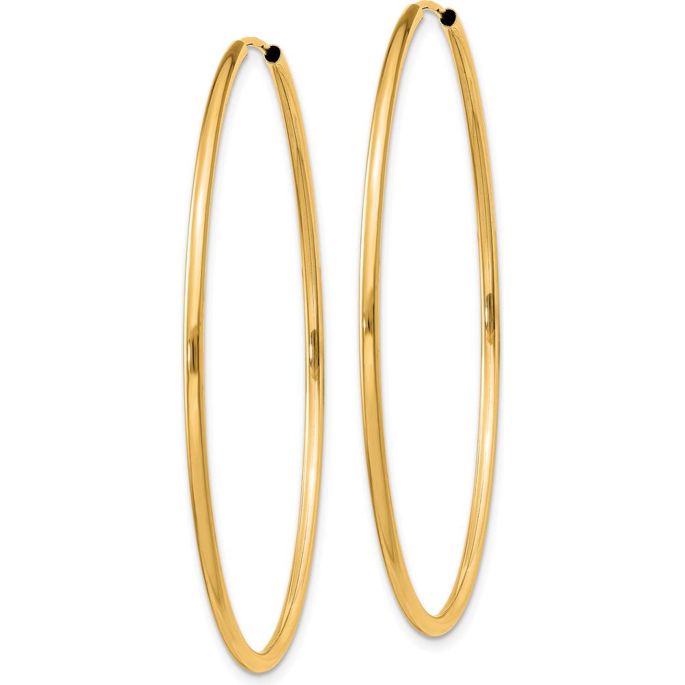 10K Yellow Gold Polished 45.5mm Endless Hoop Earrings - Timeless Luxury