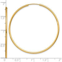 10K Yellow Gold Polished 45.5mm Endless Hoop Earrings - Timeless Luxury