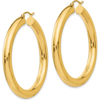 10K Yellow Gold Polished 45mm Lightweight Hoop Earrings