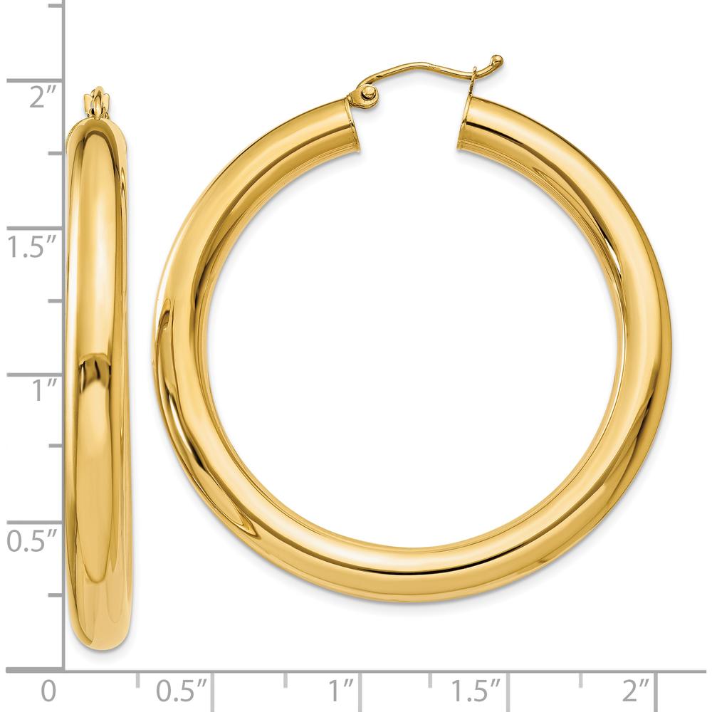 10K Yellow Gold Polished 45mm Lightweight Hoop Earrings