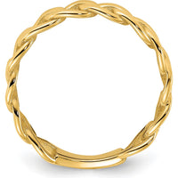 10K Yellow Gold Polished 5mm Curb Link Ring - Fashion Design, Size 7