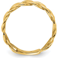10K Yellow Gold Polished 8mm Curb Link Ring - Size 10