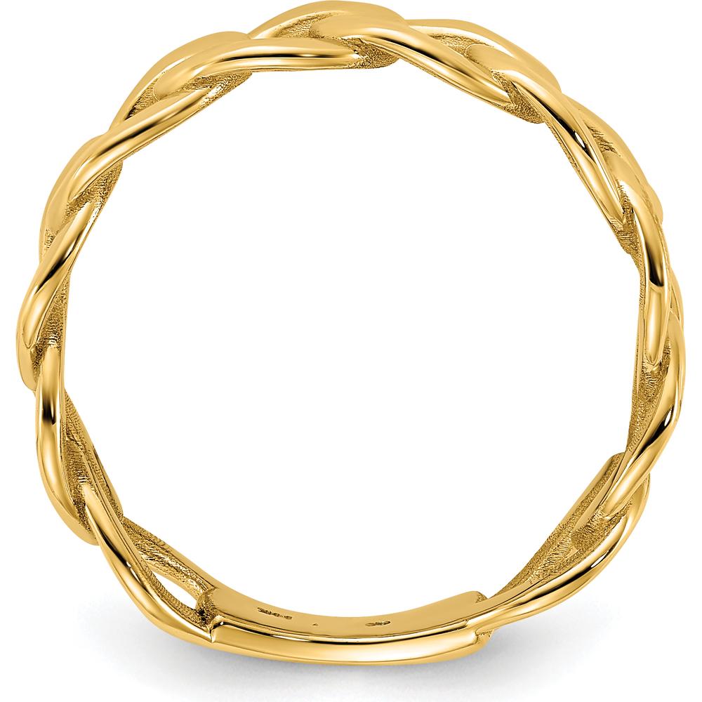 10K Yellow Gold Polished 8mm Curb Link Ring - Size 10