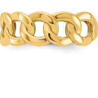 10K Yellow Gold Polished 8mm Curb Link Ring - Size 10