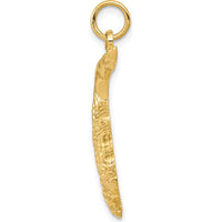 10K Yellow Gold Polished Alligator Charm Pendant - 31mm Length