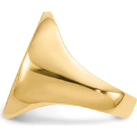 10K Yellow Gold Polished & Brushed Men's Signet Ring with Satin Finish - Engravable, 20.0x16.5mm Face, Size 7-11