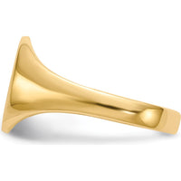 10K Yellow Gold Polished & Brushed Signet Ring - Engravable - 9.5x10.0mm Top