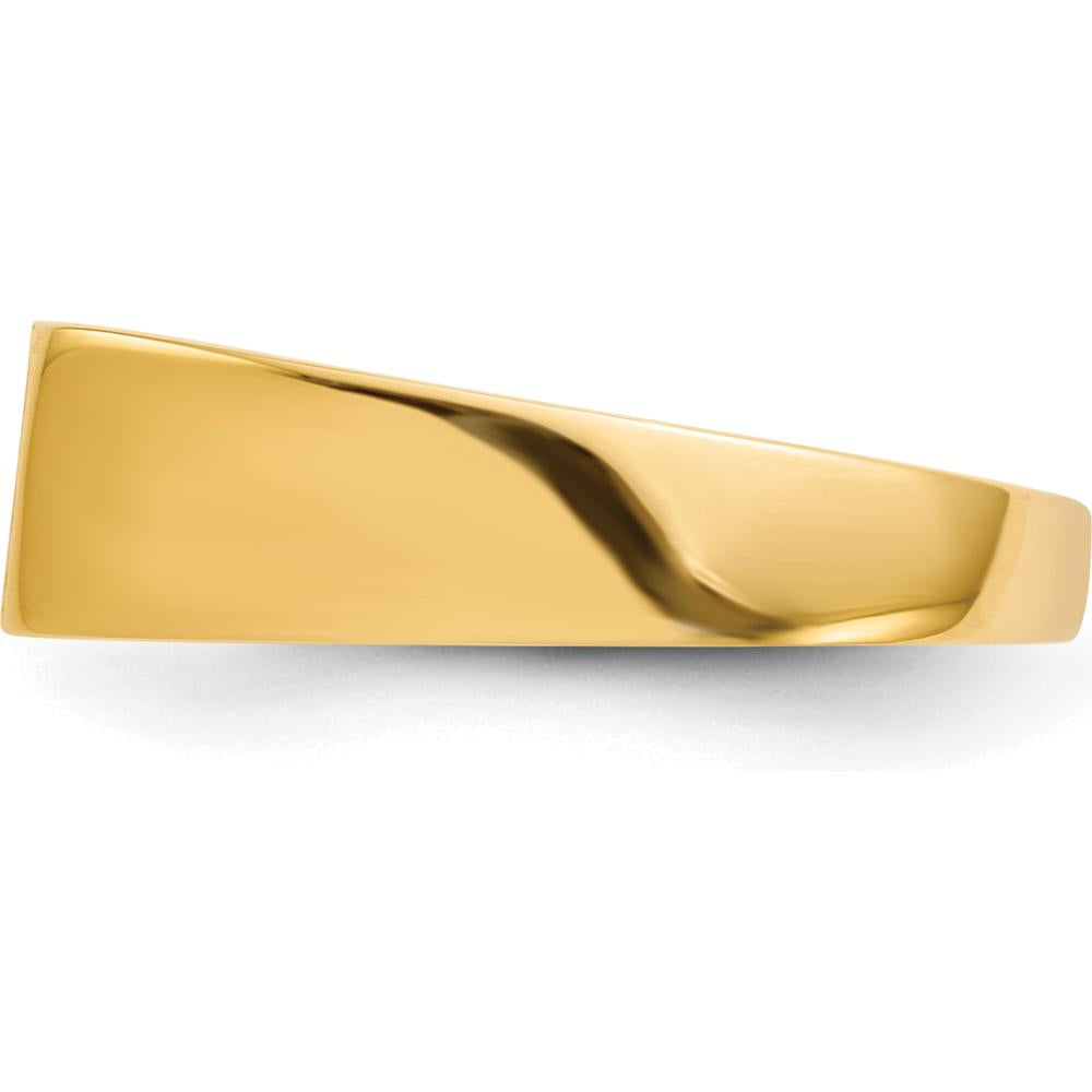 10K Yellow Gold Polished and Brushed Signet Ring with Engravable Satin Top - 5.5mm x 10.5mm