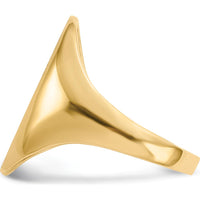 10K Yellow Gold Polished and Brushed Signet Ring with Open Back - Custom Engravable Design