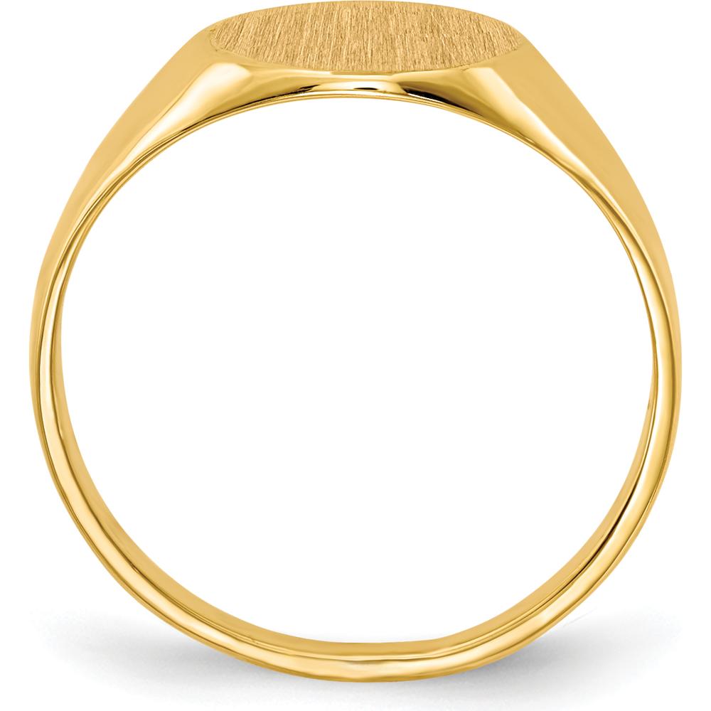 10K Yellow Gold Polished & Brushed Signet Ring with Open Back Profile